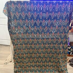 Pier 1 Imports Turquoise Boho Curtain Panels (2) Azure embroidery